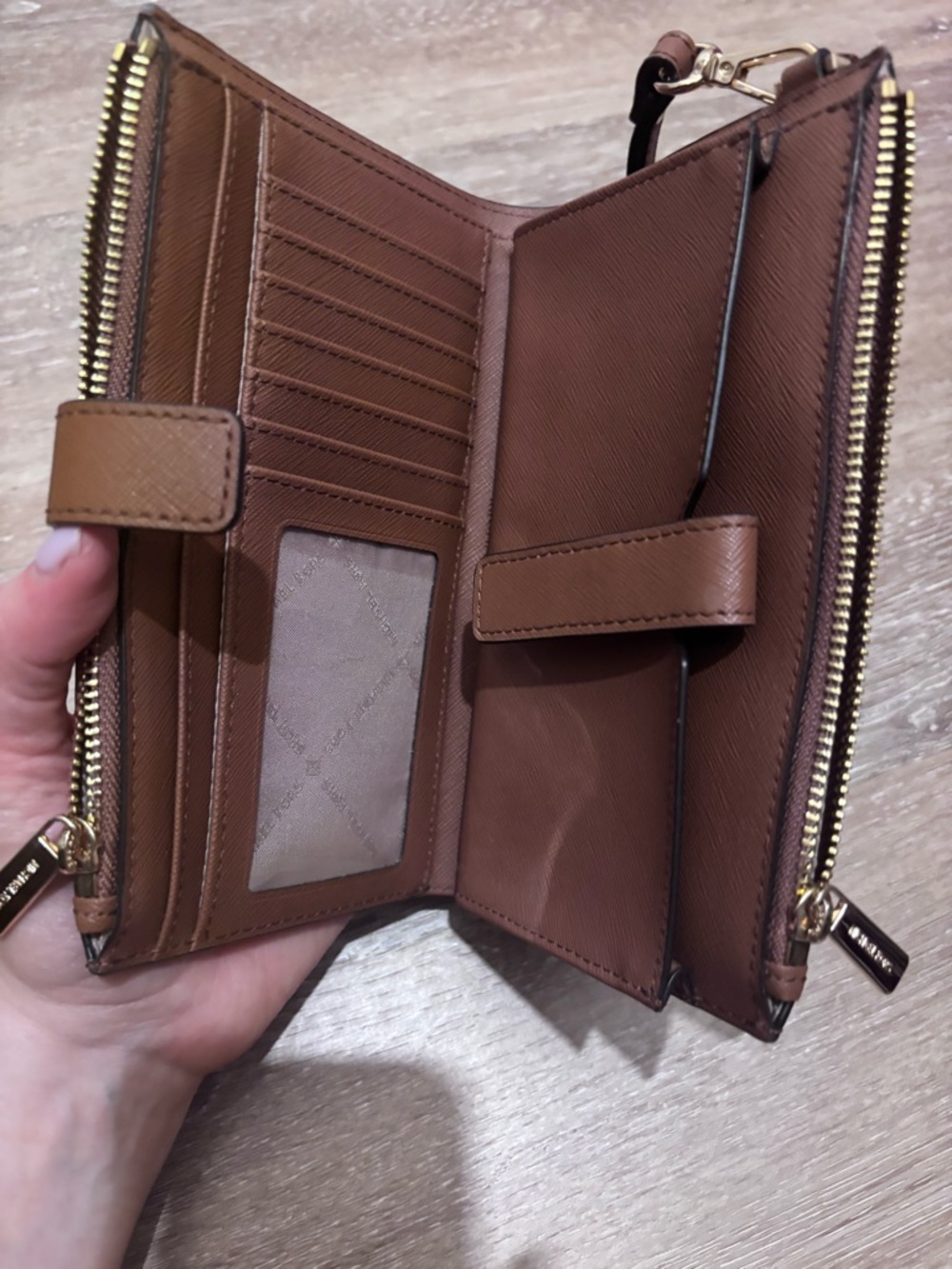 Michael Kors Brown Saffiano Wristlet / Wallet / Clutch - Picture 12 of 13